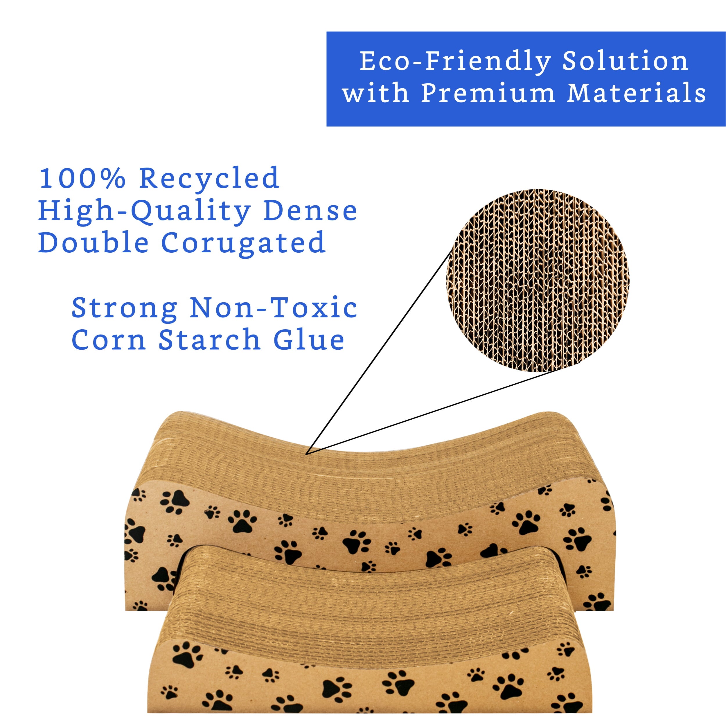 Cat Scratcher (2 in 1) - Cardboard Cat Scratcher for Indoor Cats - Cat Scratch Pad by WEE Pets