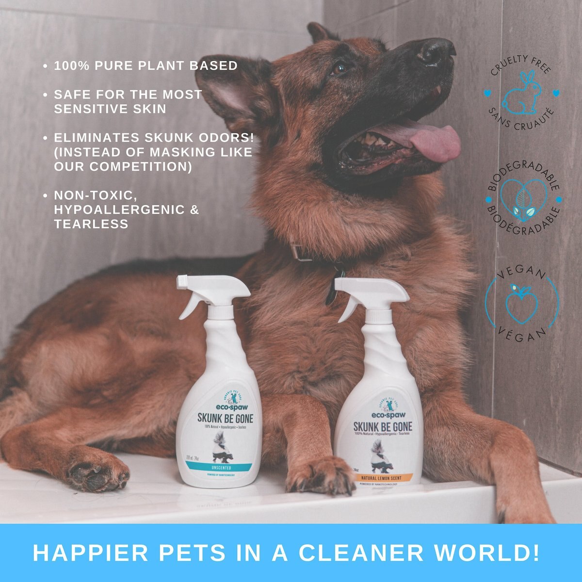 EcoSpaw Skunk Be Gone Unscented Dog and Cat Cleaner