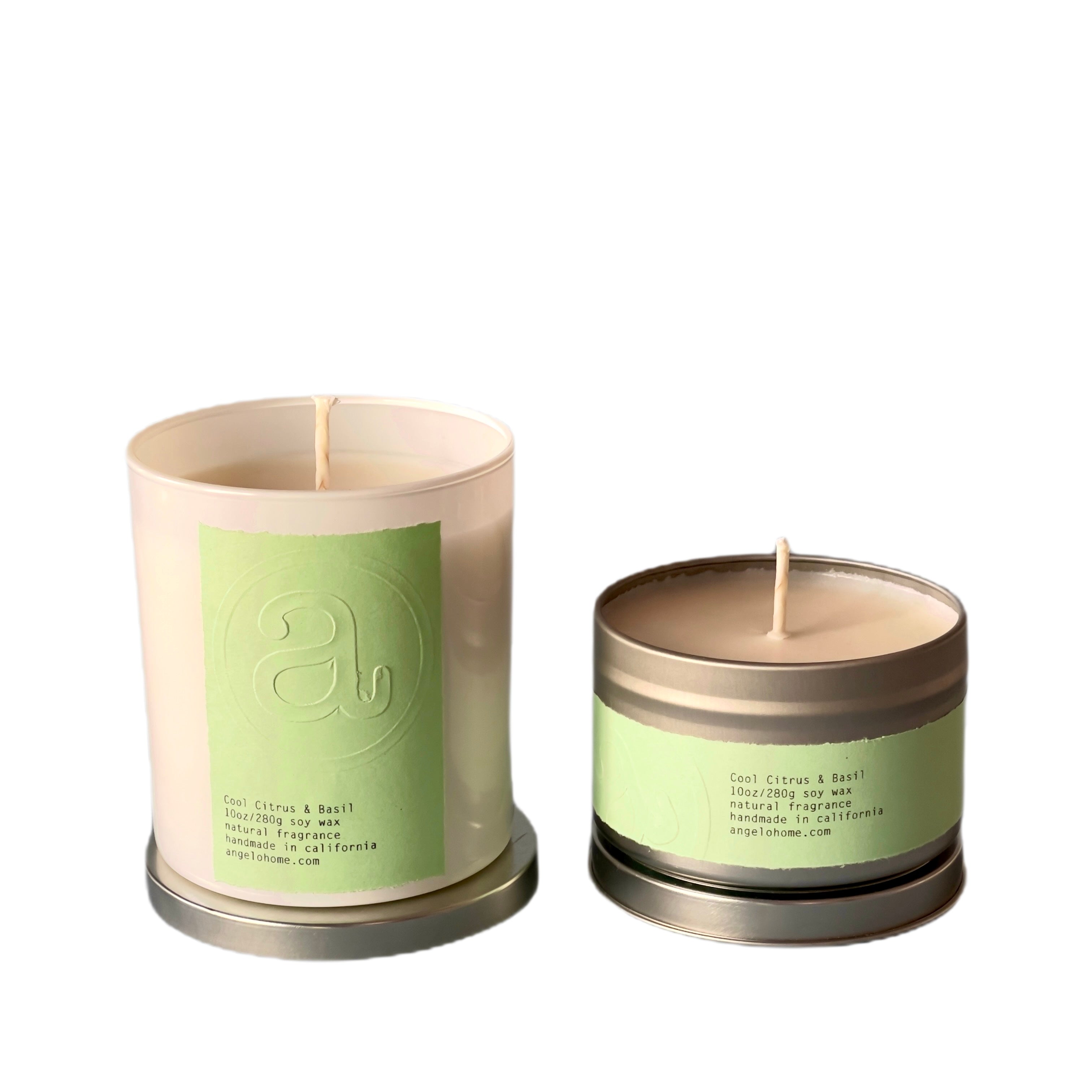 angelo:HOME Cool Citrus + Basil Scented Candle