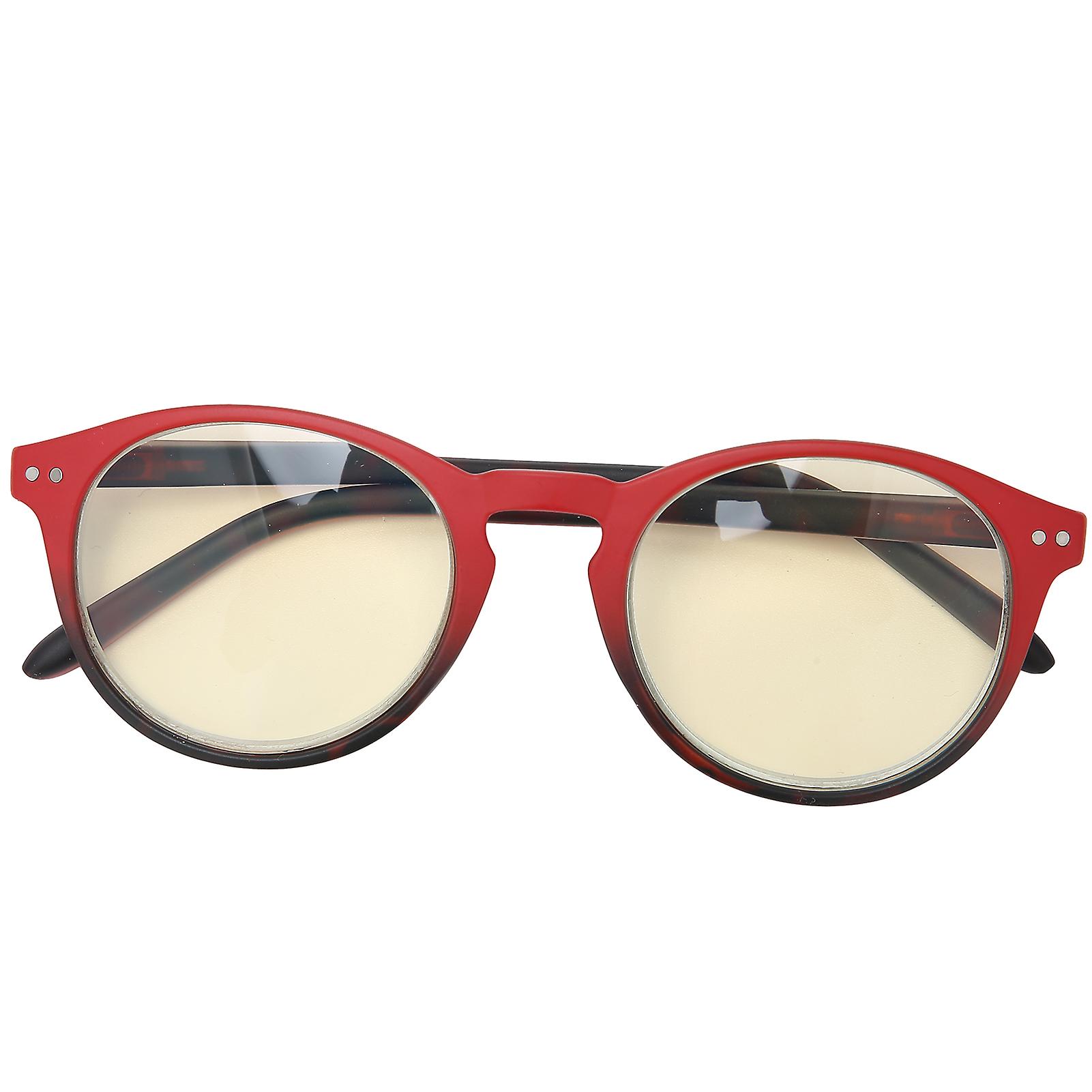 Elderly Blue Light Blocking Reading Glasses Fashionable Unisex Men Women Glasses Red(+250 )