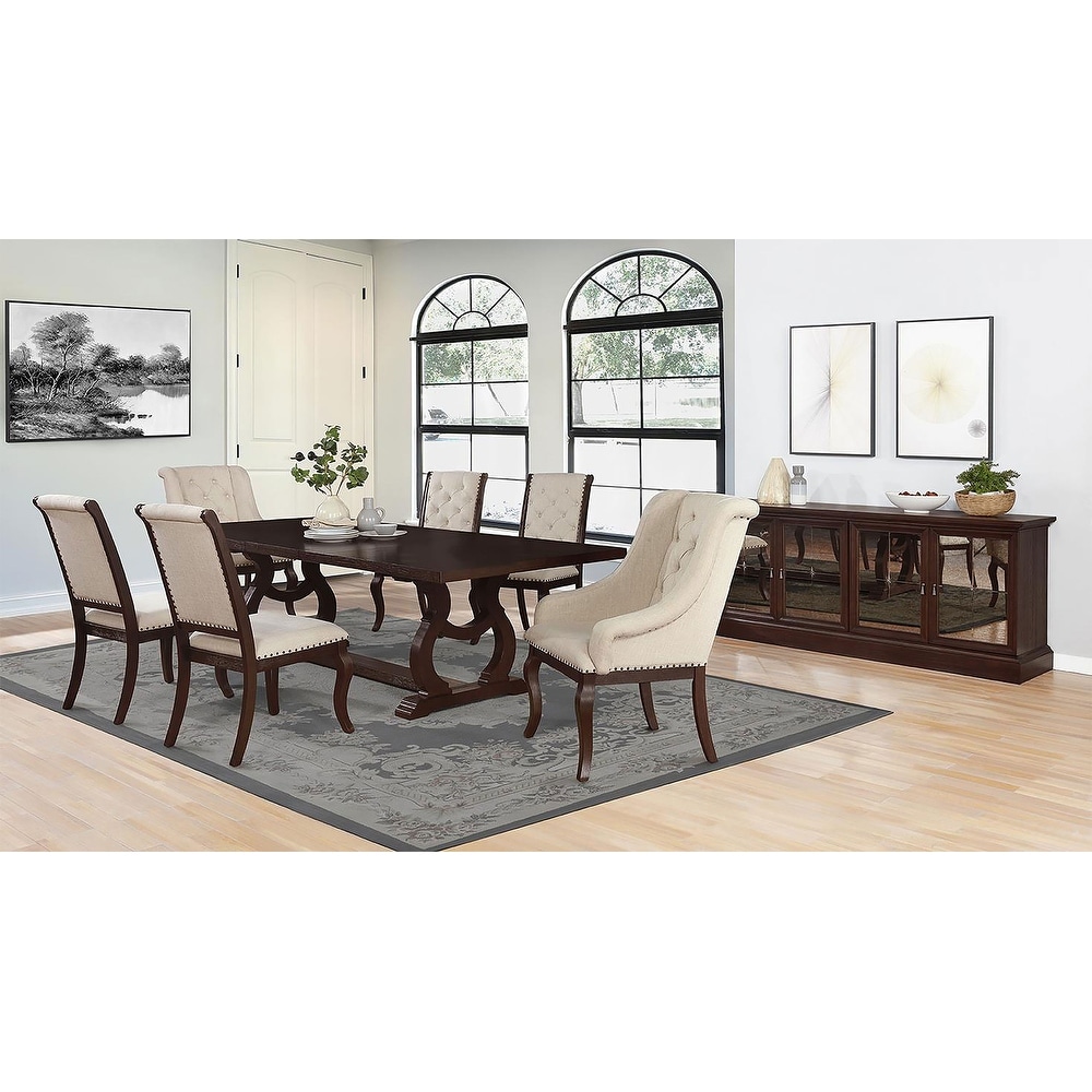 Coaster Furniture Brockway Trestle Dining Table Antique Java And Barley Brown   104.25'' x 46.00'' x 30.00''