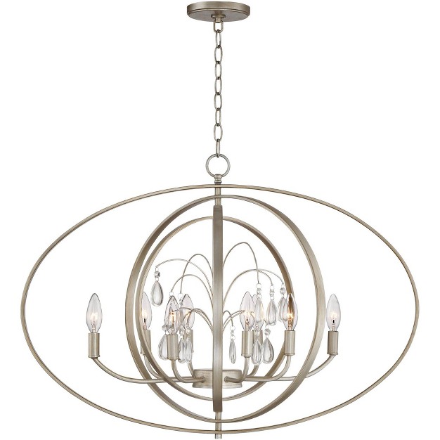 Wide Modern Open Orb Frame 8 light Fixture For Dining Room Kitchen Island