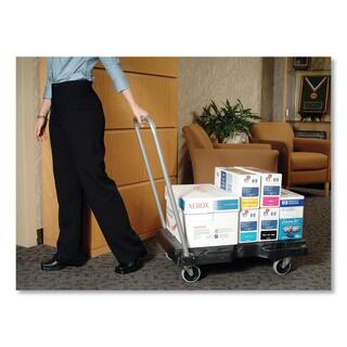 Rubbermaid Commercial Products Utility Duty Triple Trolley with Straight Handle and Casters RCP440000