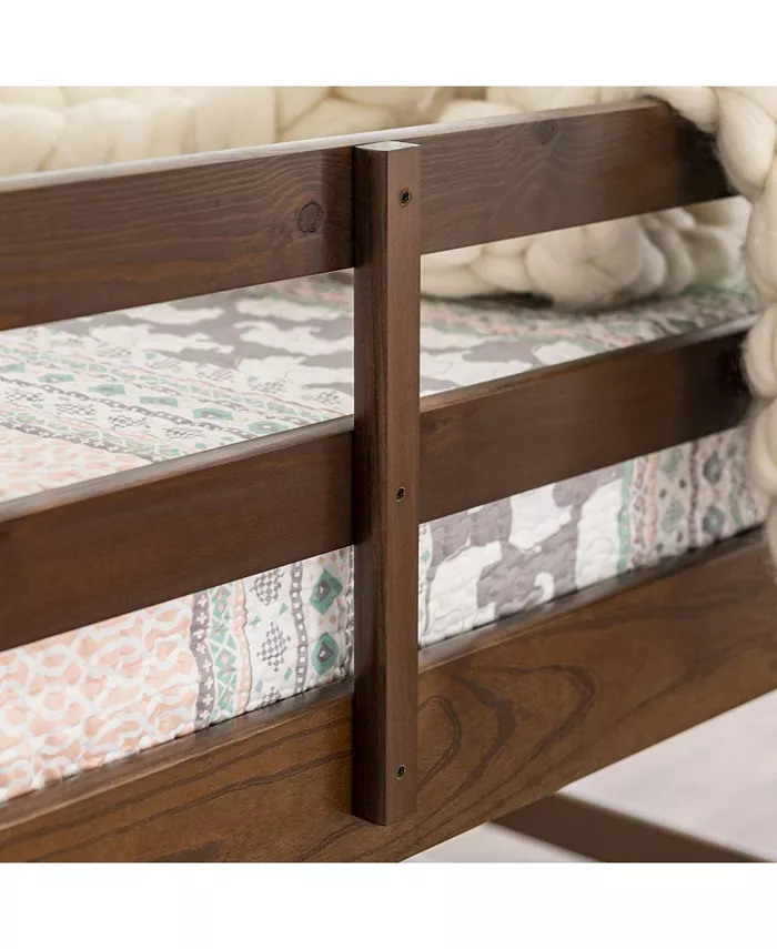 Walker Edison Low Wood Twin Bunk Bed