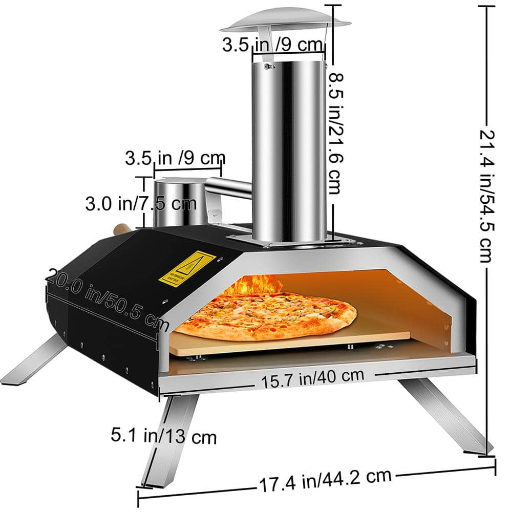 VEVOR Wood Burning Pizza Oven 12 in. Stainless Steel Portable Outdoor Pizza Oven with Complete Accessories for Outdoor Cooking BXSPSLXXJLKSJXQ21V0