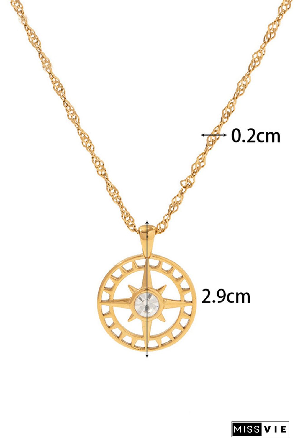 Gold Titanium Steel Necklace MOQ 5pcs