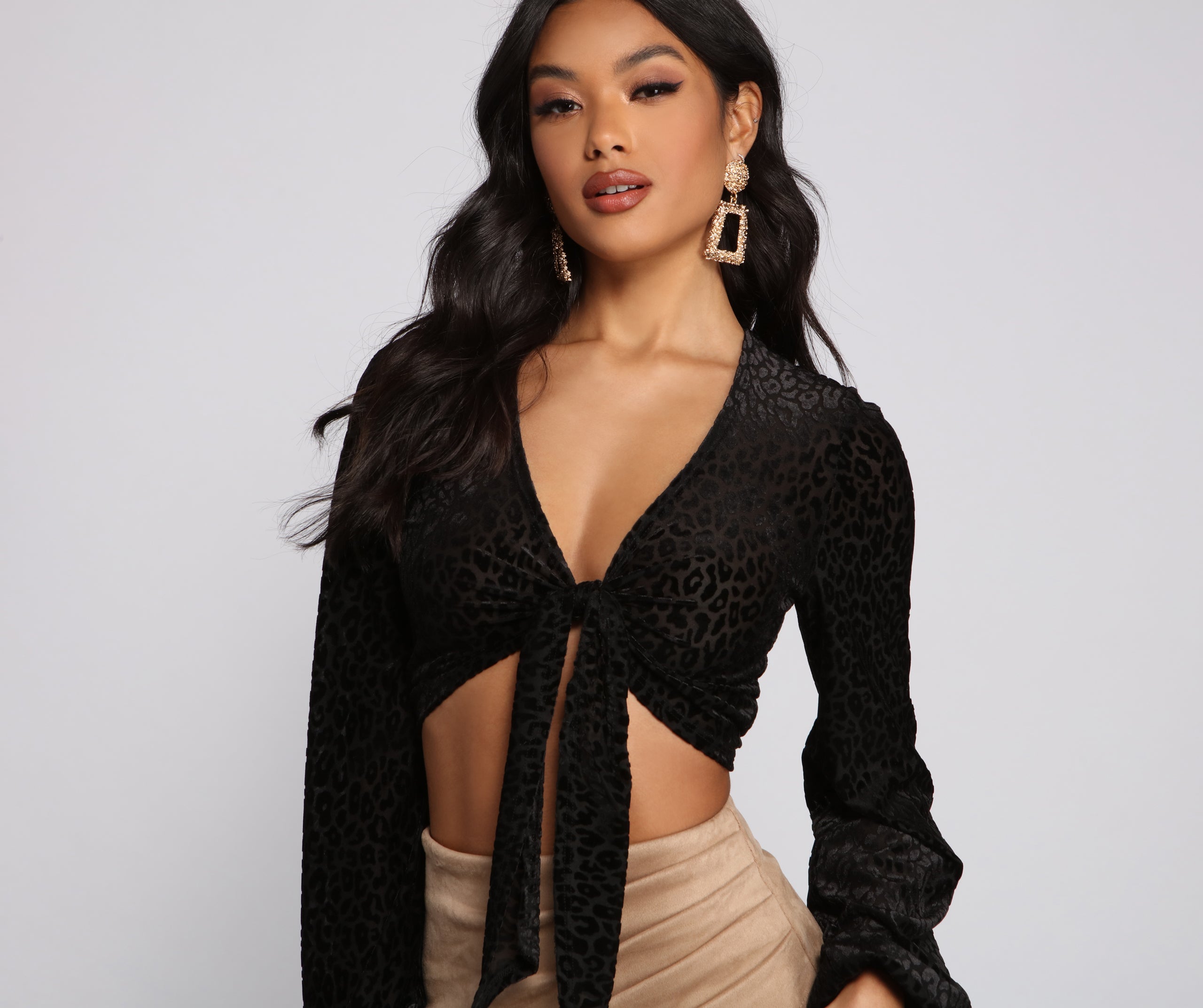 Feelin' Fierce Tie Front Top