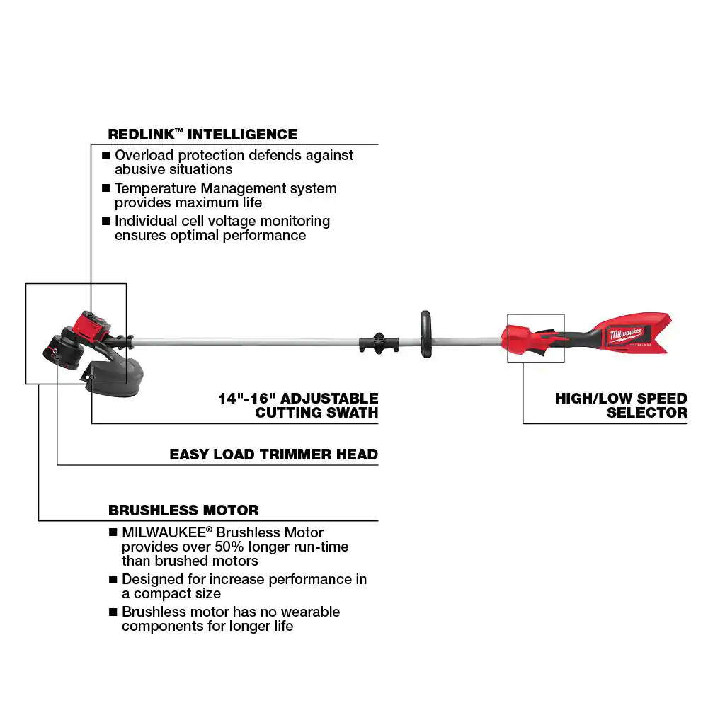 Milwaukee 2828-20 M18 18V Lithium-Ion Brushless Cordless String Trimmer (Tool-Only)