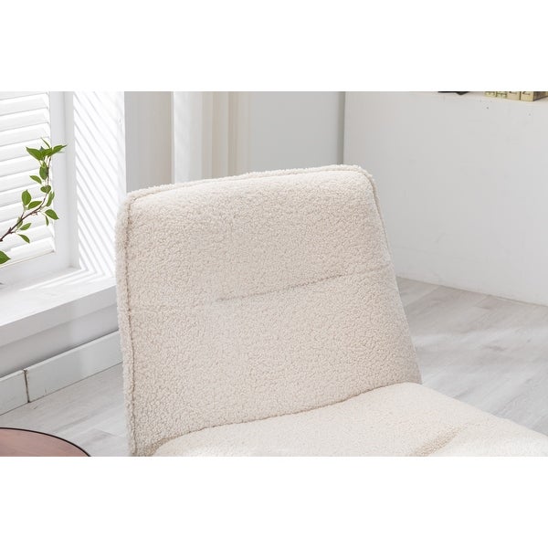 33inch Modern Teddy Fabric Accent Armless Chair For Living Room