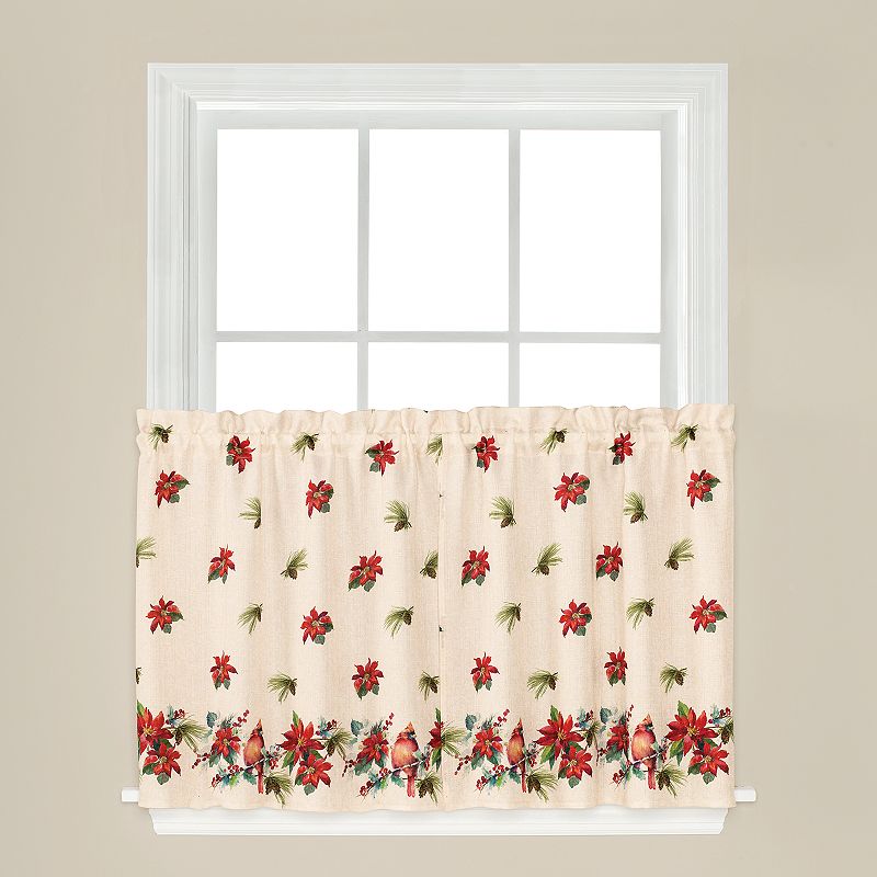 Saturday Knight， Ltd. Holiday Elegance Tier Curtain Pair