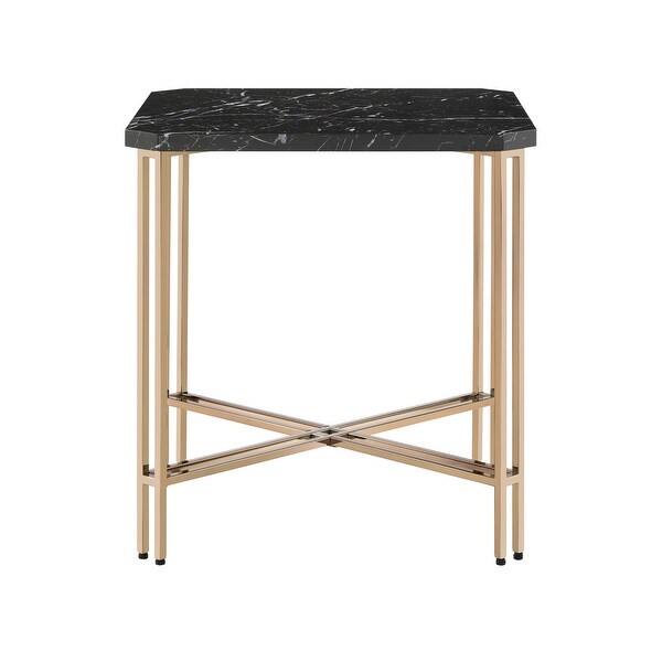 Strick and Bolton Dominic Faux Marble Square End Table