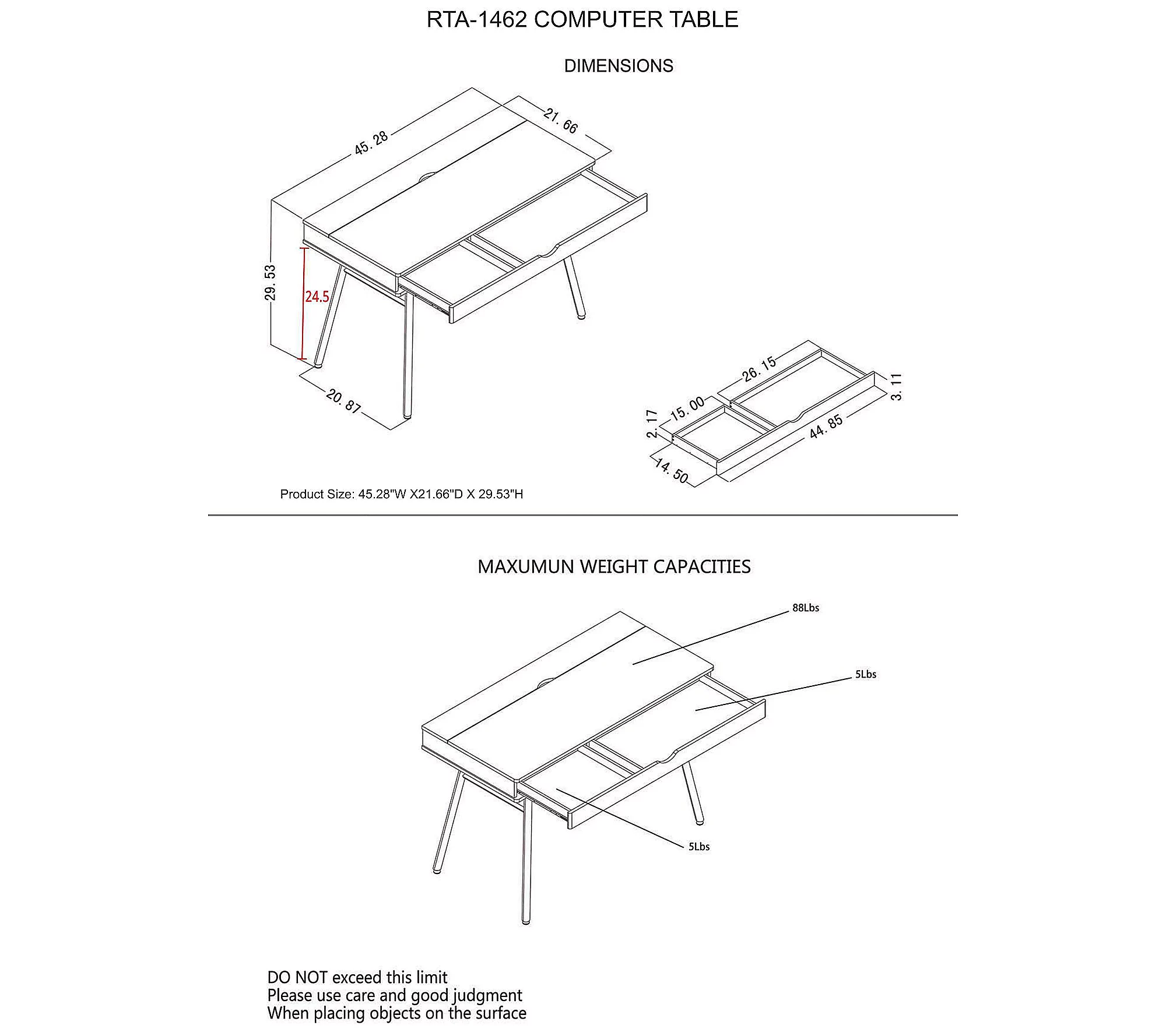 Techni Mobili Modern Multi Storage Computer Desk