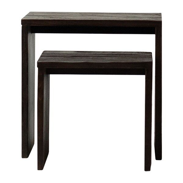 Evie Set of 2 Nesting Side Tables， Medium Brown