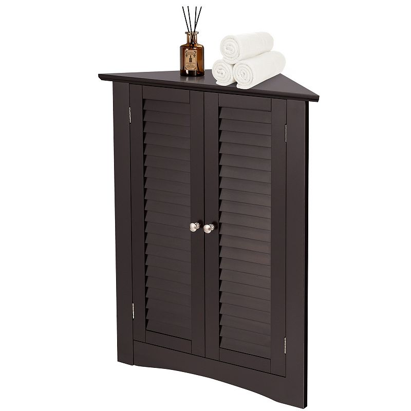 Bathroom Corner Storage Freestanding Floor Cabinet With Shutter Door