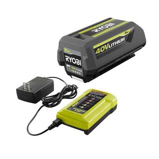 RYOBI 40V Vac Attack Cordless Leaf VacuumMulcher with 5.0 Ah Battery and Charger RY40451