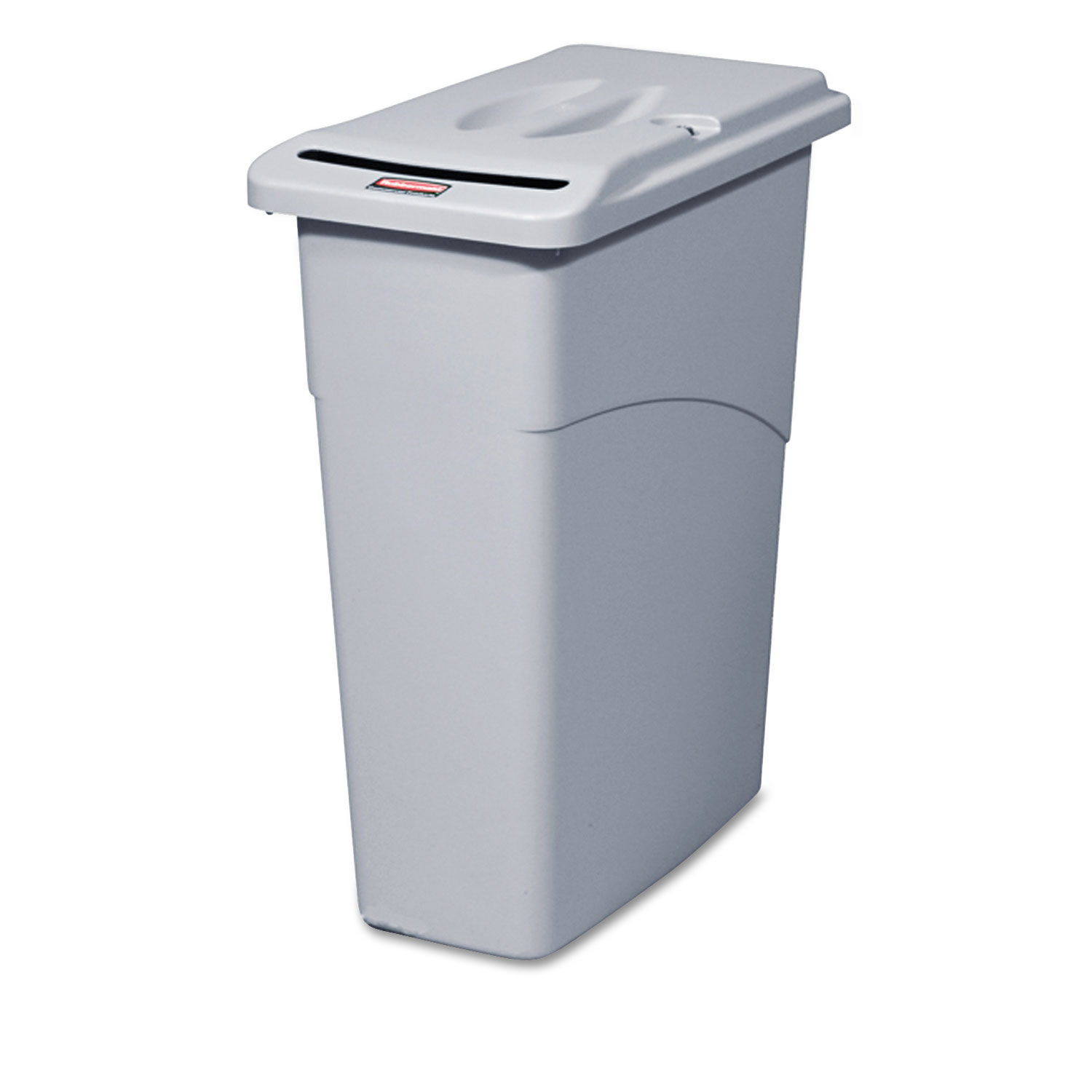 Slim Jim Confidential Document Waste Receptacle with Lid by Rubbermaidandreg; Commercial RCP9W15LGY