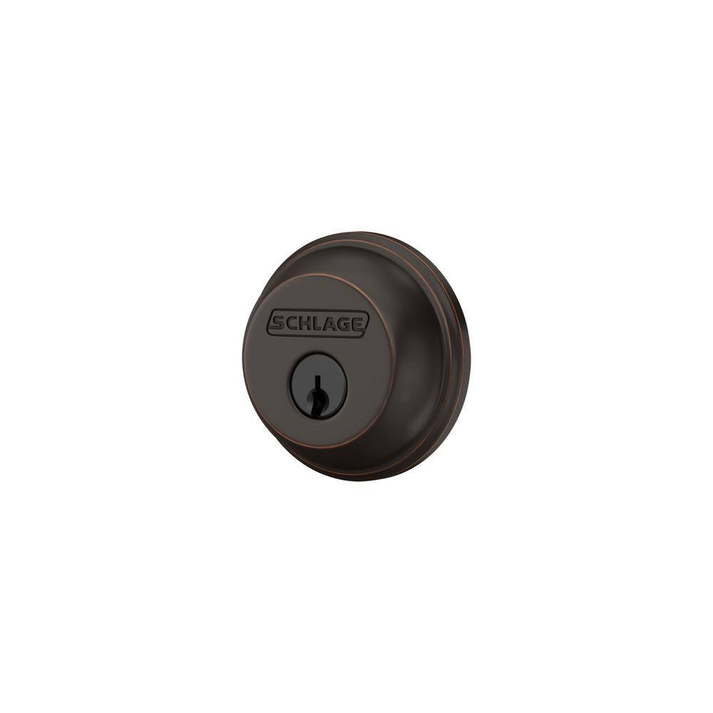 Schlage B60 Series Aged Bronze Single Cylinder Deadbolt Certified Highest for Security and Durability B60.N.G.716