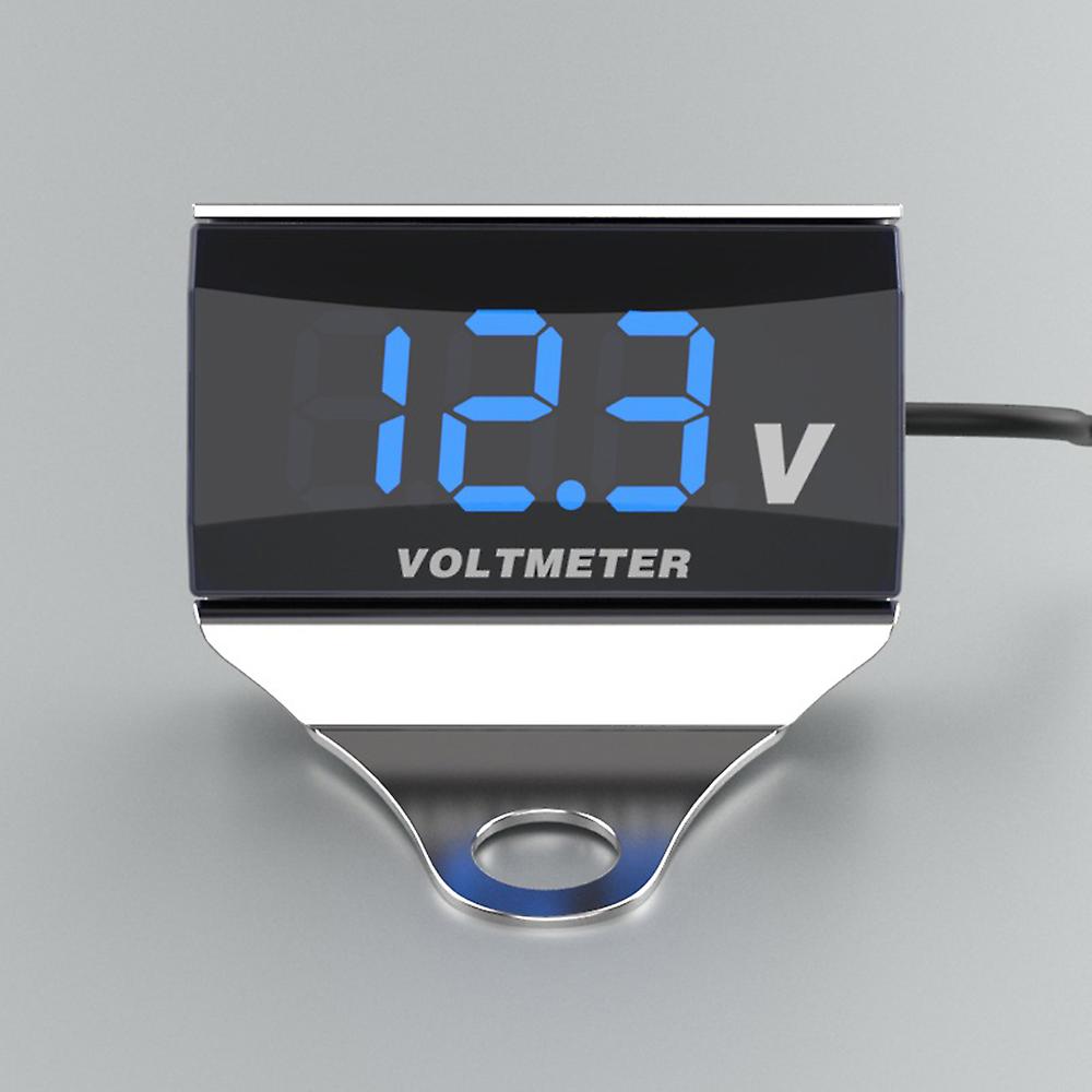 Motorcycle Dc 10-150v Digital Voltmeter Led Display Waterproof Voltage Tester Battery Moniter Gauge With Bracket