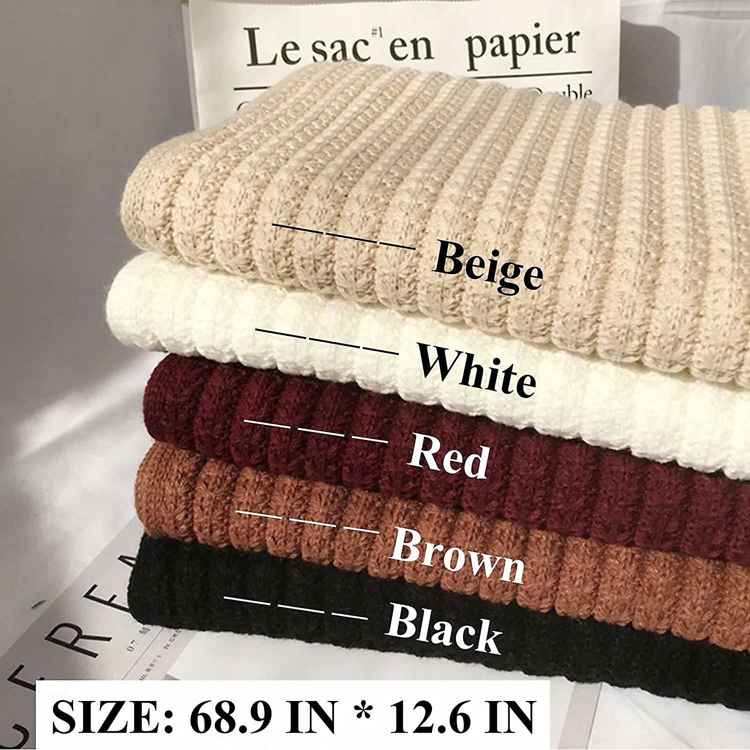 Winter Chunky Knit Scarfs For Ladies Thick Cable Shawls Wrap Winter Warm Soft  Long Solid Color Pashminas (brown) Brown -