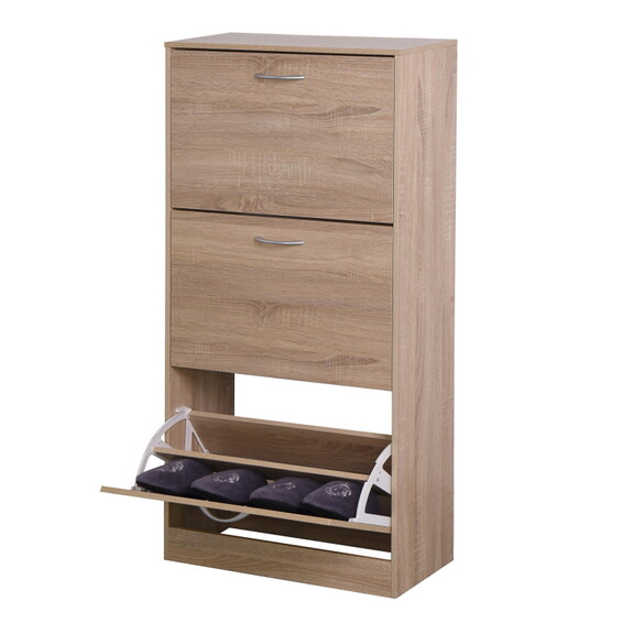 3 Drawer Shoe Storage Cabinet  3 Tier Wood Shoe Ra...