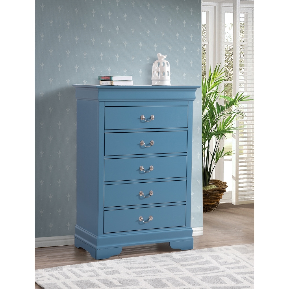 Louis Phillipe 5 Drawer Chest of Drawers (33 in L. X 18 in W. X 48 in H)