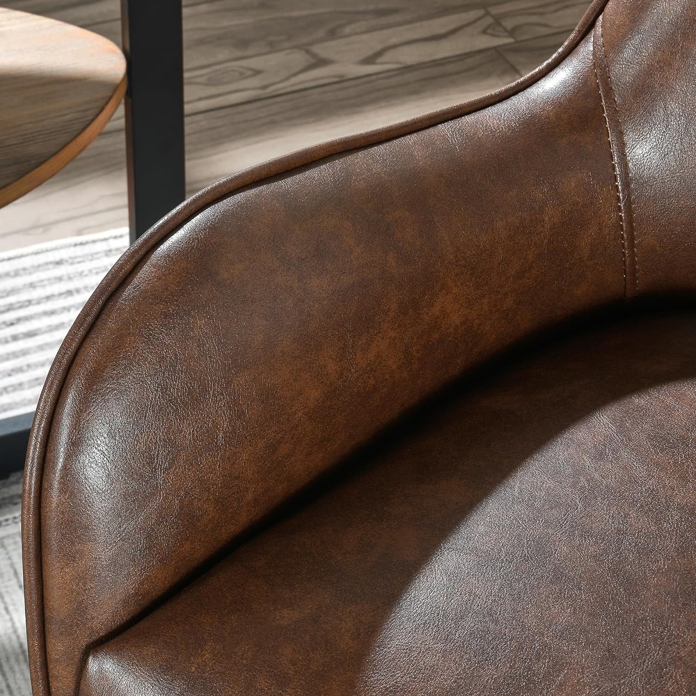 Leather Dining Chair with Arms