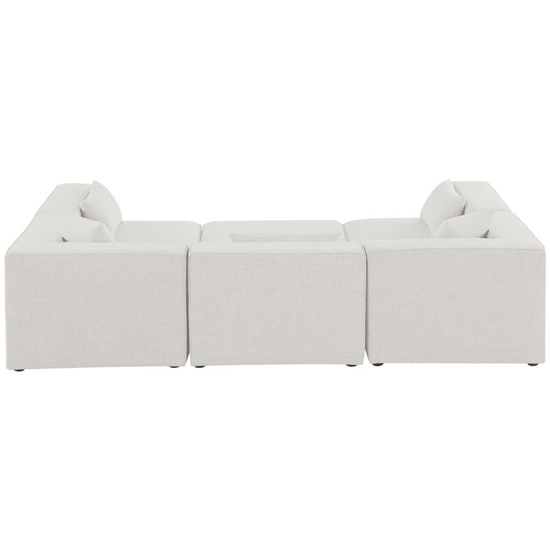 Meridian Furniture Cube Cream Durable Linen Modular Sectional