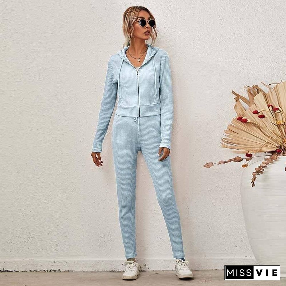 Autumn Winter Sweat Suits Women Tracksuit Pants Set Knitted Suit Female Two Piece Set Casual 2 Piece Outfits for Women