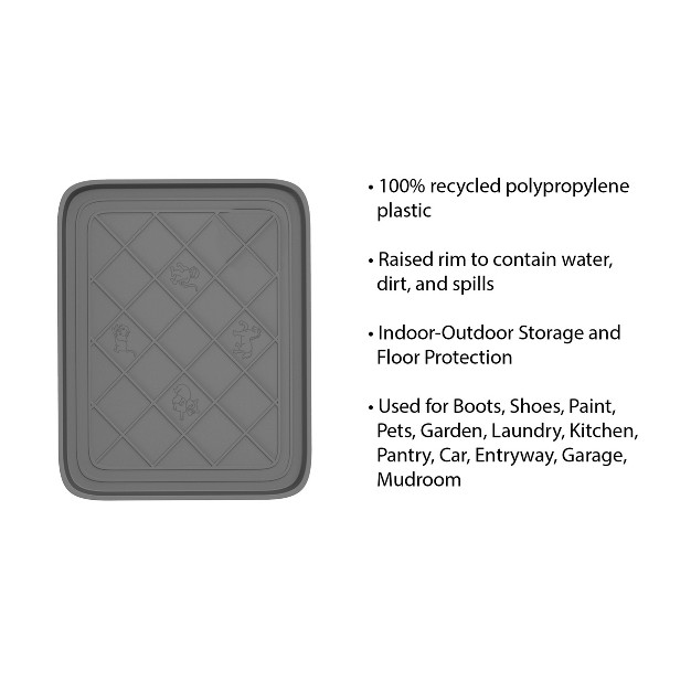 Fleming Supply All Weather Boot Tray Water resistant Plastic Utility Shoe Mat For Indoor And Outdoor Use