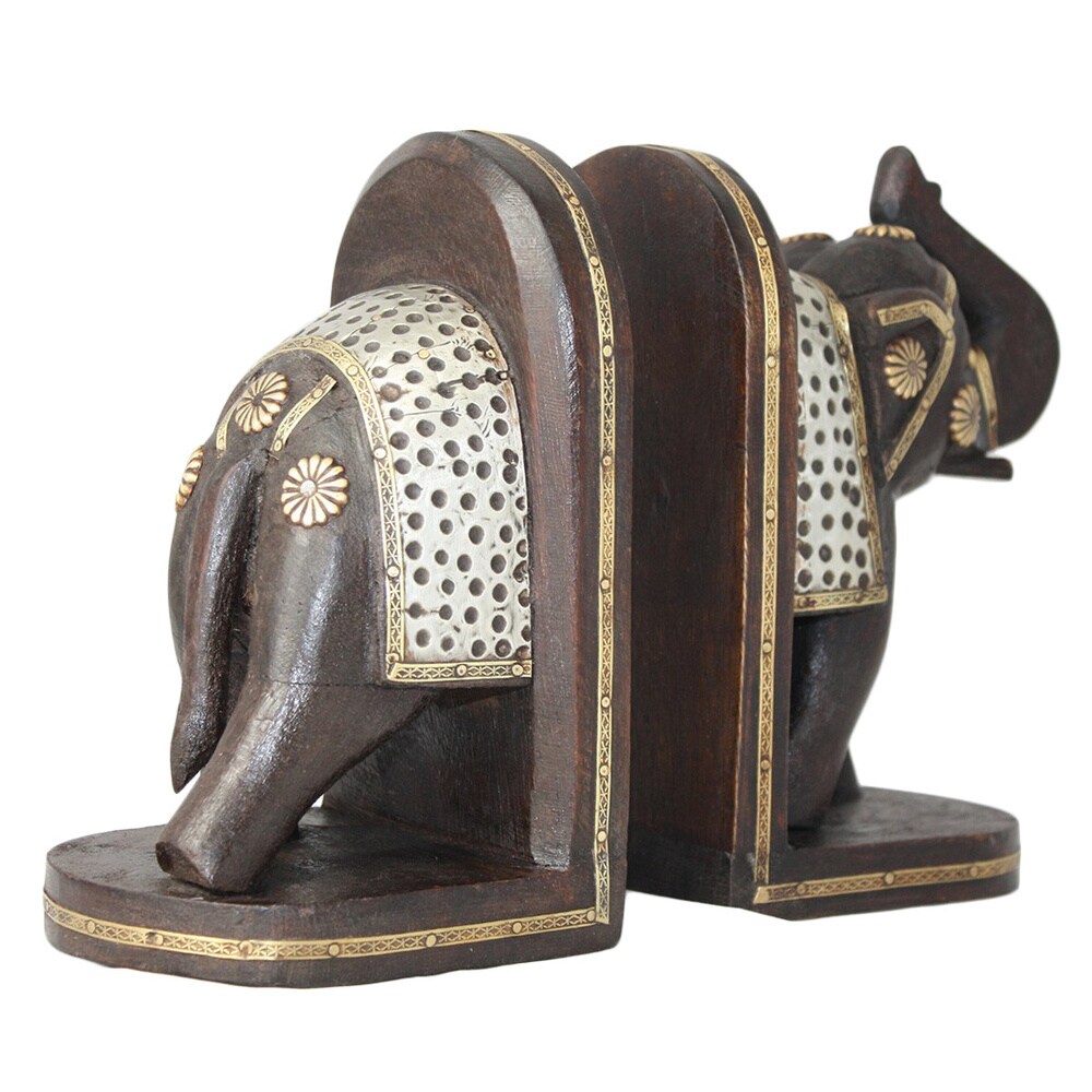Handmade Elephant Bookend Pair (India)