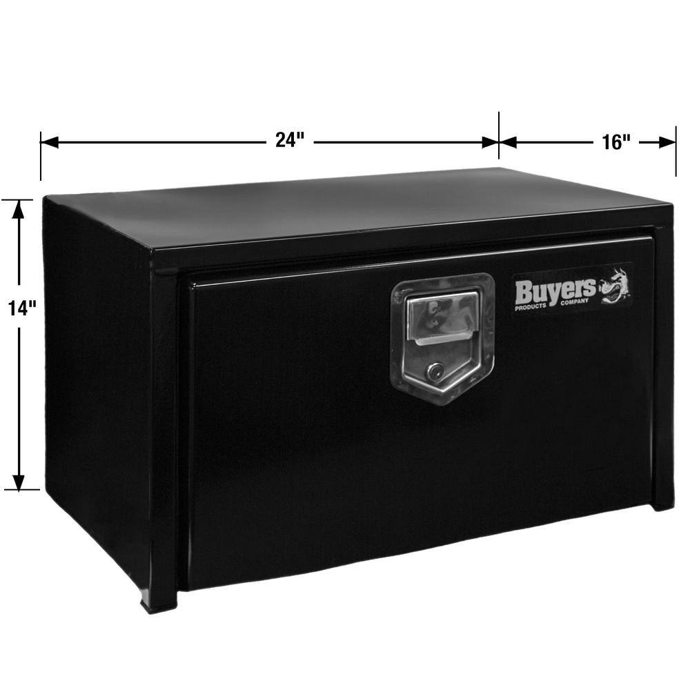 Buyers Products Company 14 in. x 16 in. x 24 in. Gloss Black Steel Underbody Truck Tool Box 1703100