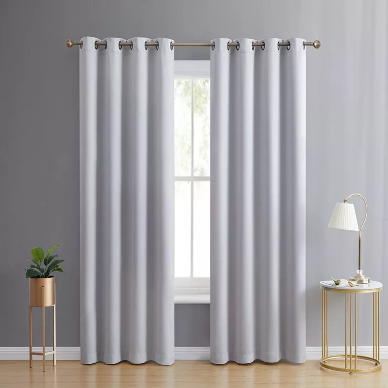 THD Lawrence 100% Blackout Grommet Window Curtain Panels Total Privacy and Energy Efficiency - Set of 2