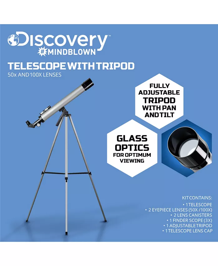 Discovery #MINDBLOWN Telescope with Tripod  50X and 100X Lenses