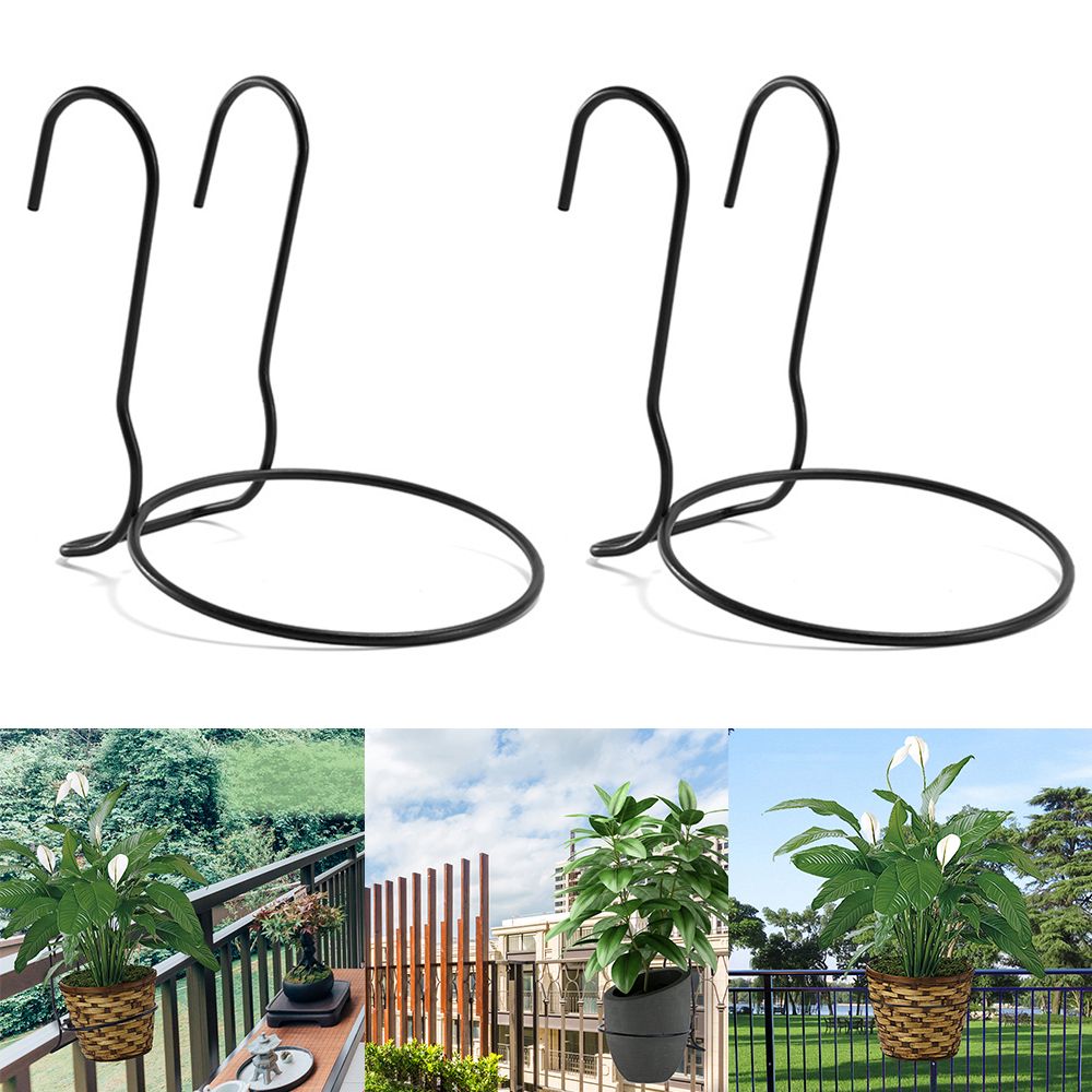 Stylish Railing Metal Office Flower Pot Holder Wall Mounting Planter Pot Stand Planters Rack 15CM