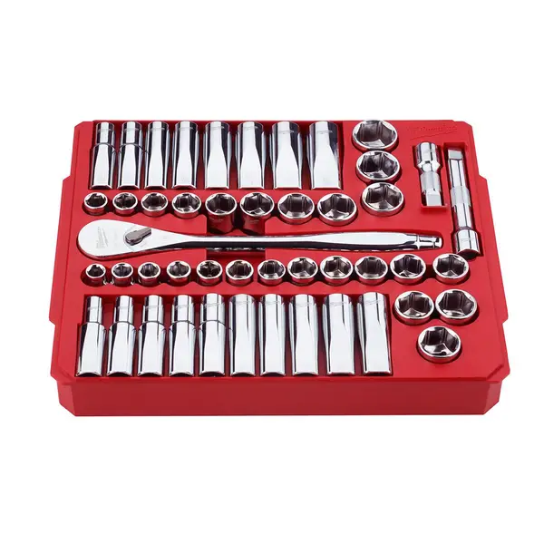 Milwaukee 47-Piece 1/2 Drive Metric and SAE Ratchet and Socket Set