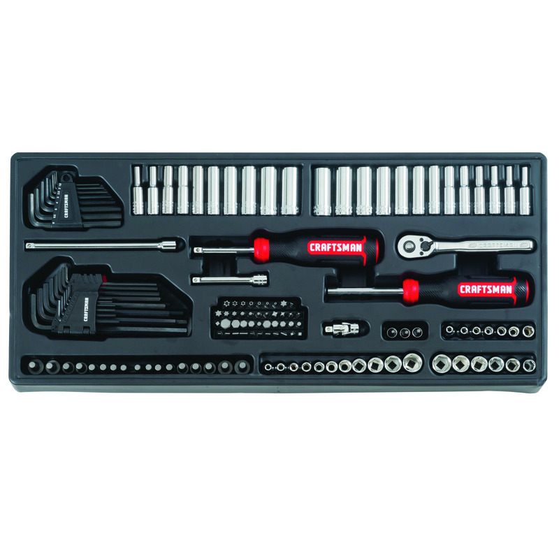 Craftsman 1/4， 3/8 and 1/2 in. drive Metric and SAE 6 and 12 Point Mechanic\u0027s Tool Set 308 pc