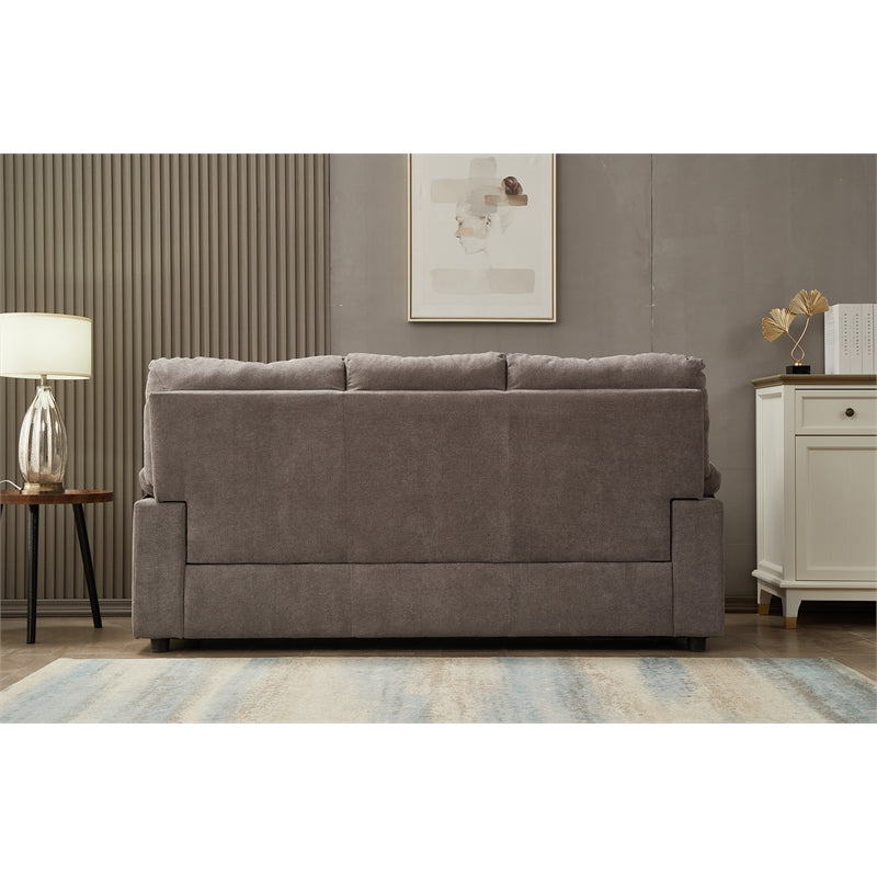 Kingway Furniture Plaencia Linen Living Room Sofa in Light Gray