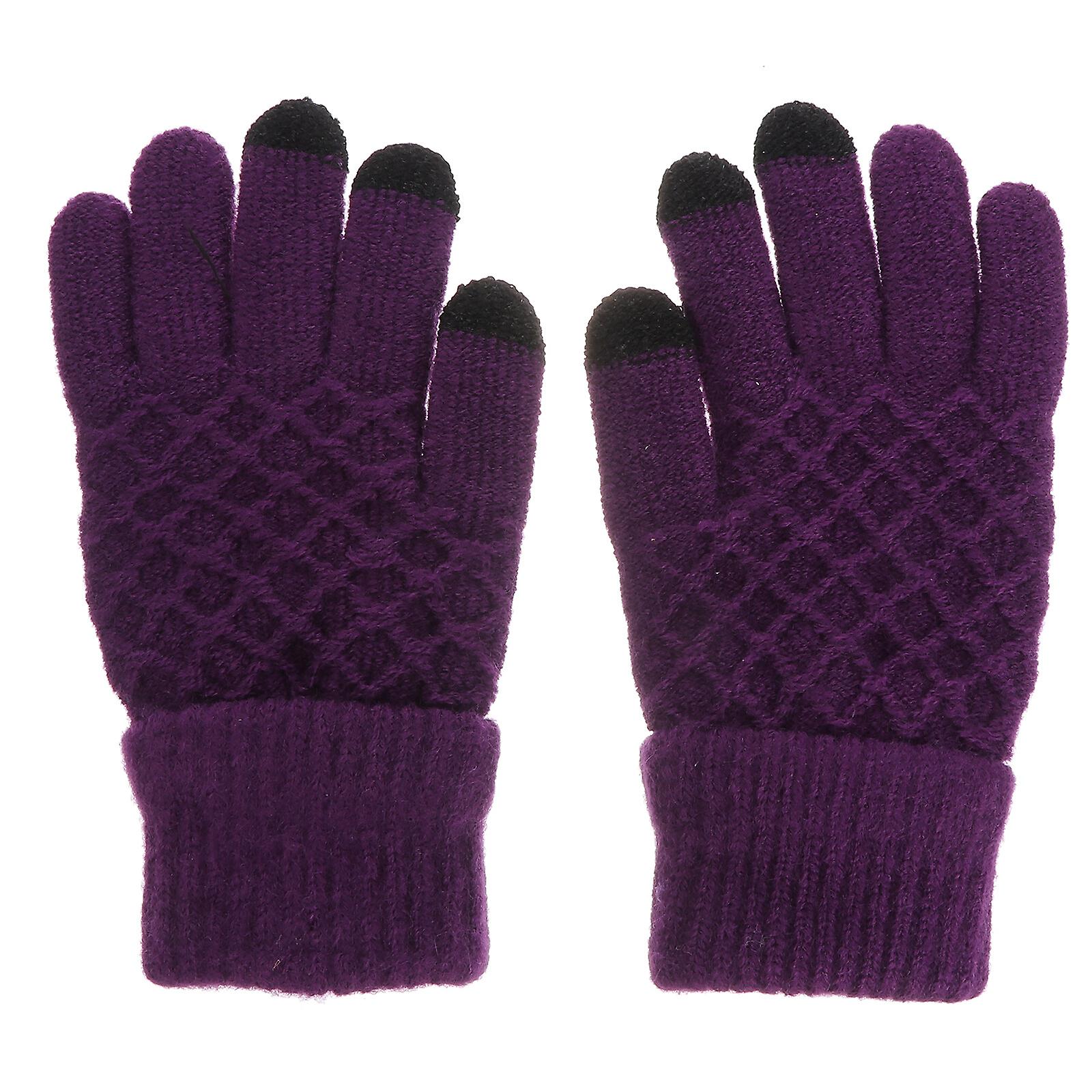 Pair Of Wool Knitted Gloves For Touch Screen Cellphone / Tablet / Mp5