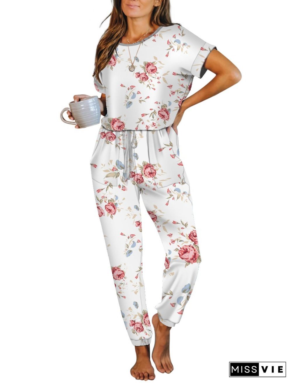 Floral Tie Dye One Piece Jumpsuit