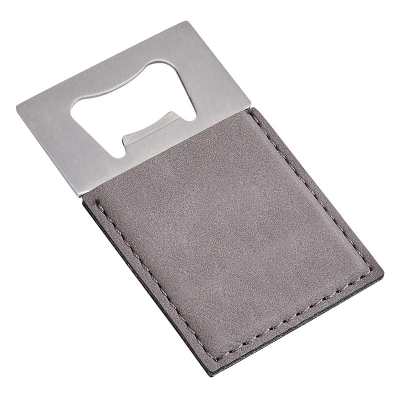 3.5 Gray Leatherette Bottle Opener