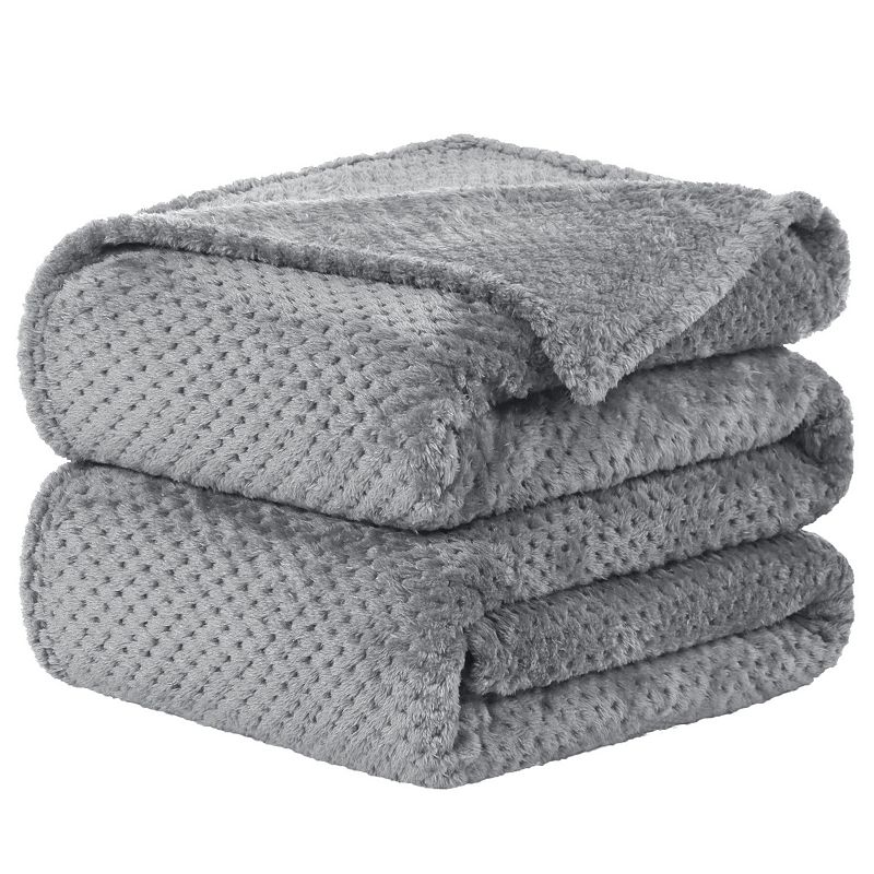 Soft Mesh Flannel Fleece Blanket Plush Full/Queen 78x90