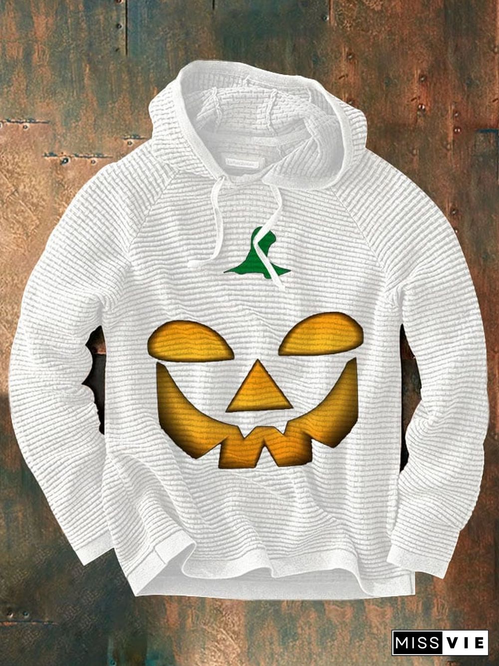 Casual Pumpkin Print Long Sleeve Hoodie