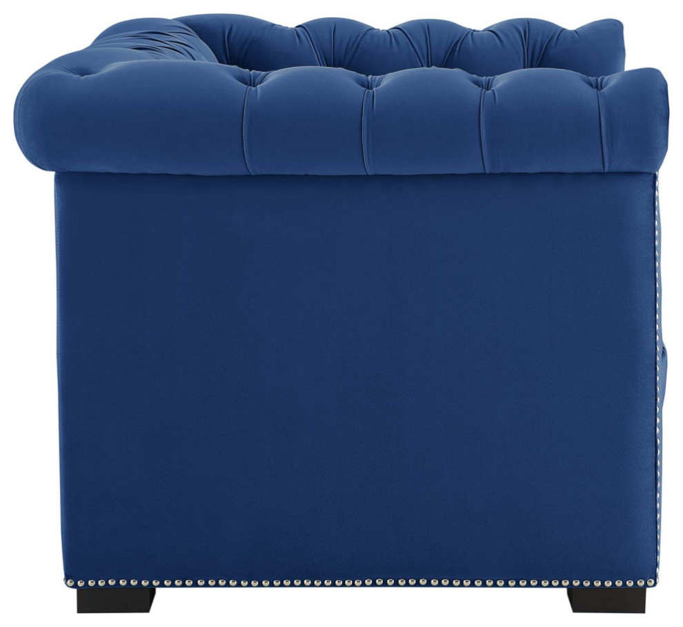 Rohan Midnight Blue Performance Velvet Armchair   Contemporary   Armchairs And Accent Chairs   by V.S.D Furniture  Houzz