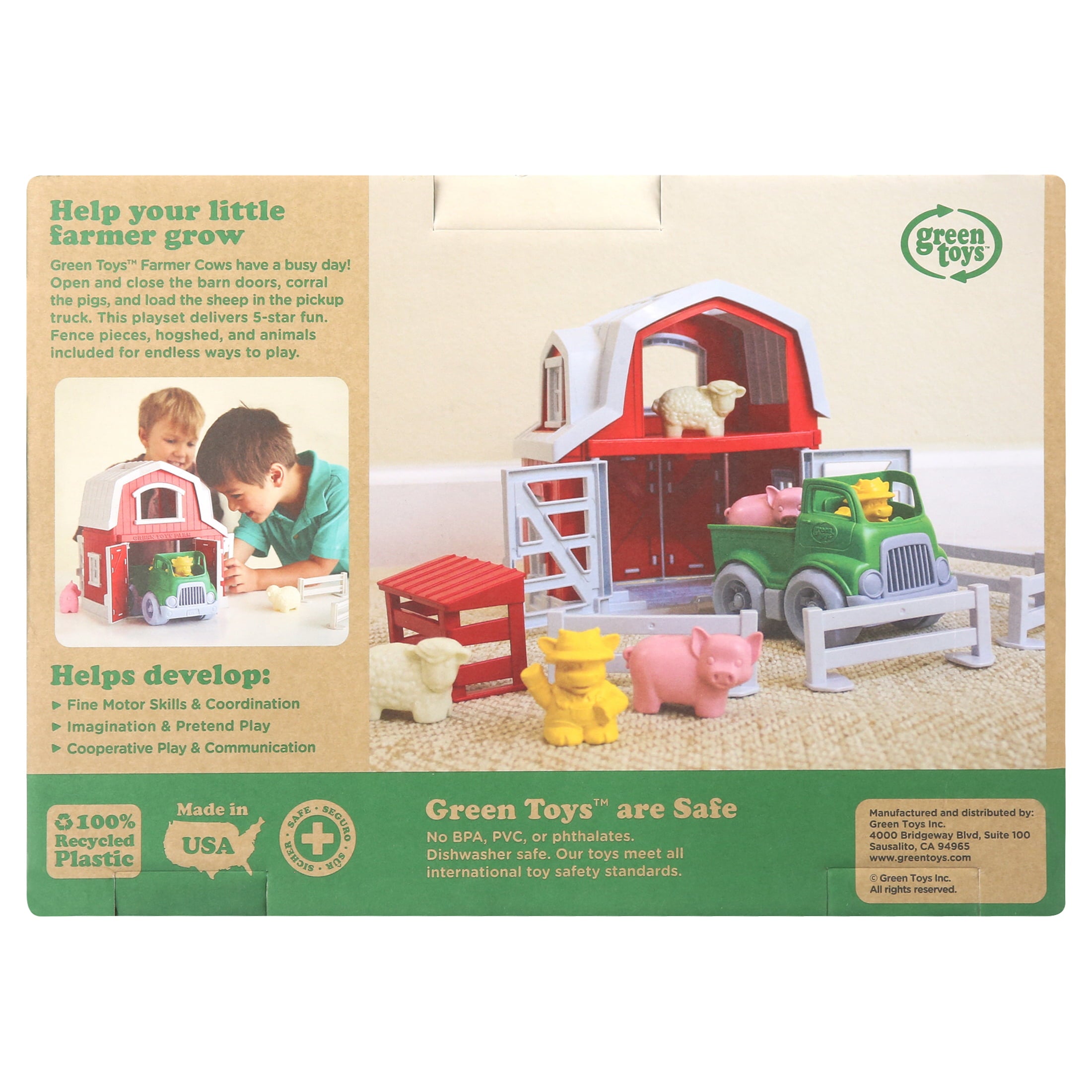 Green Toys Farm Playset， 100% Recycled Plastic， for Unisex Child Ages 2+