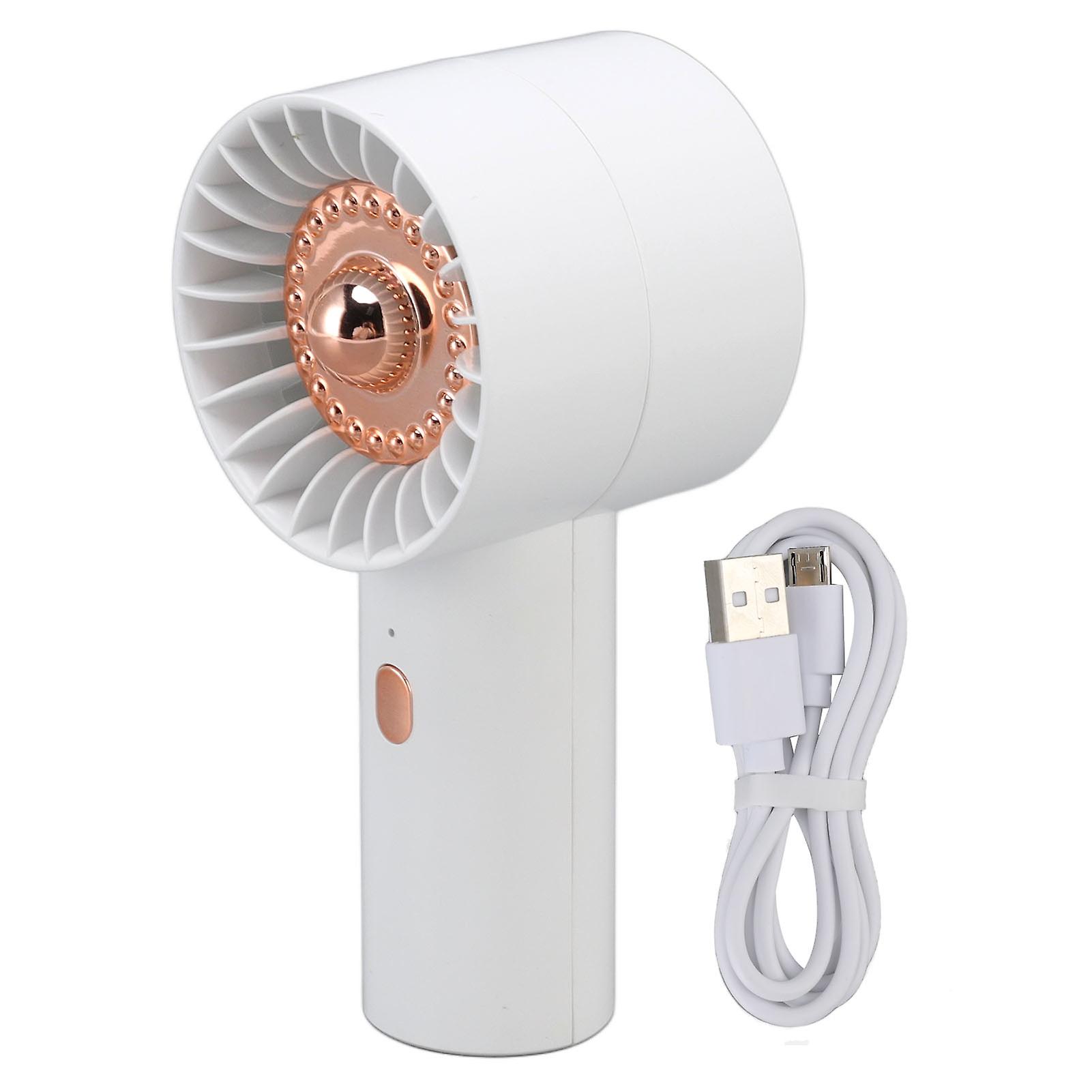 Handheld Mini Fan Three Level Wind Adjustment USB Charging White Portable Handheld Fan with Night Light