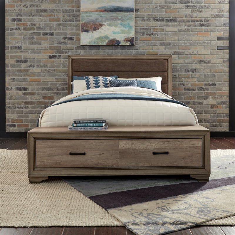 Sun Valley Light Brown Full Storage Bed