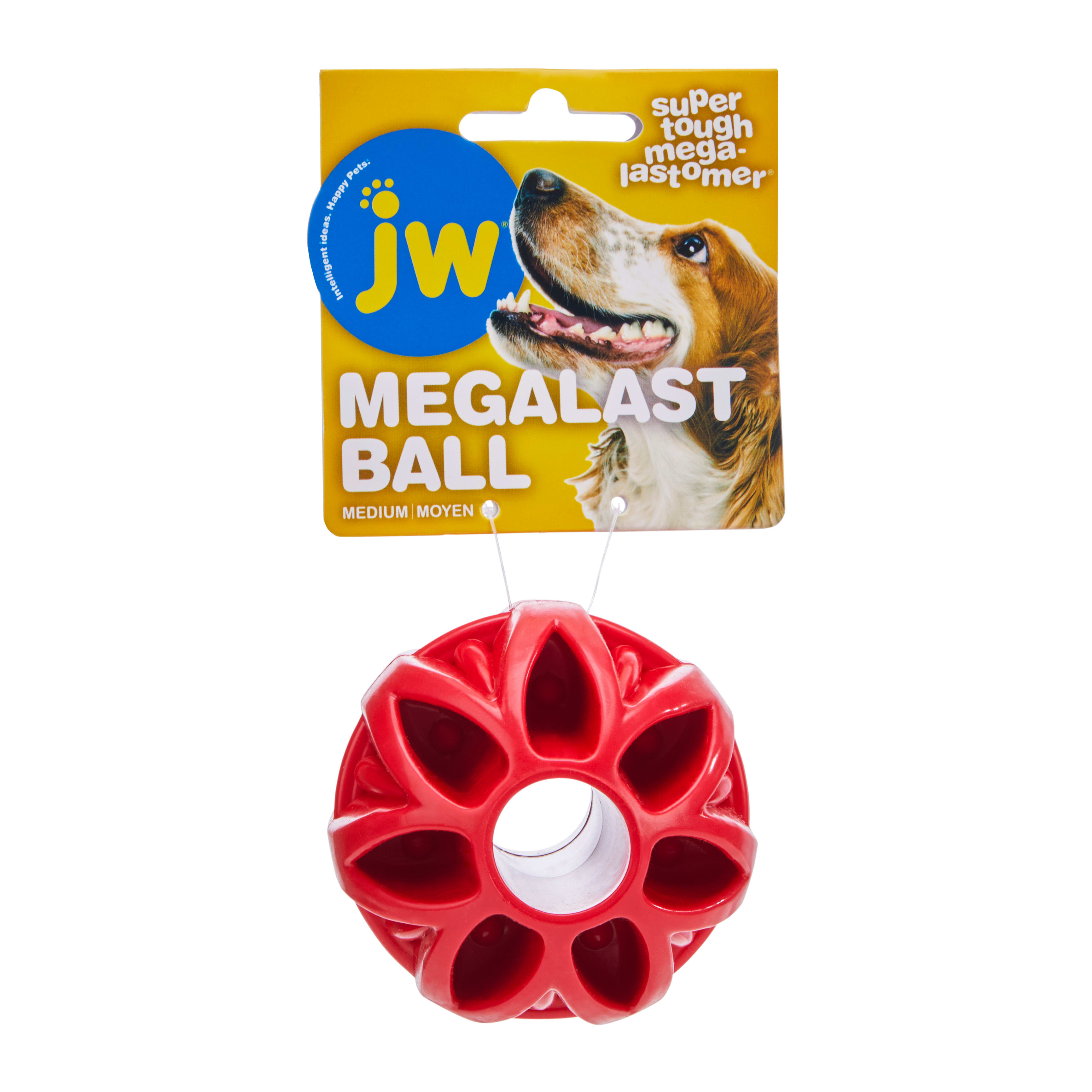 JW Pet Megalast Ball Dog Toy， Medium， 3 D