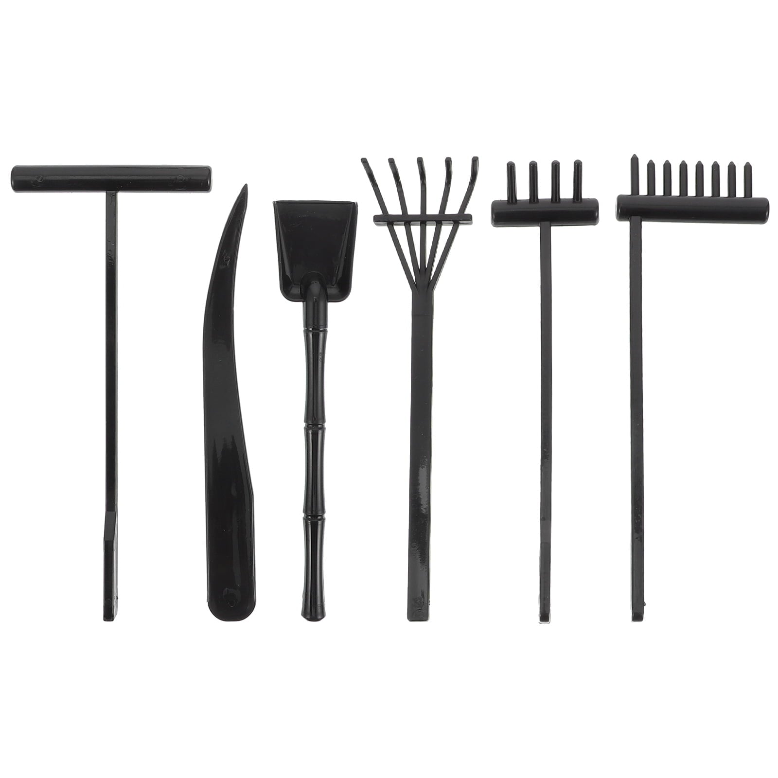 OUNONA 6pcs Mini Garden Rake Zen Rakes Push Tool Plastic Rake Tools For Mediation Table