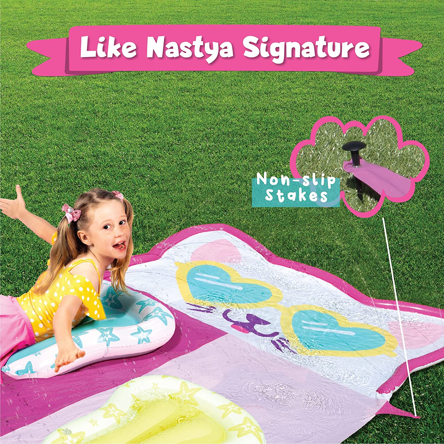 Clearance x LIKE NASTYA, 2 Lane Water Slide with 2 Boogie Boards