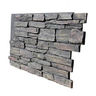 TRITAN BP Ledge Stone 48 in. x 24.25 in. Polyurethane Interlocking Siding Panel in Volcanic Ash HL-4843-VAH
